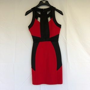 Red cocktail mini dress